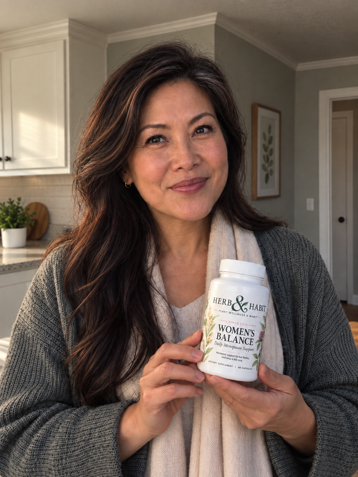 Customer holding product